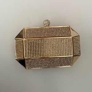 Gold Octagon Rhinestone Clutch